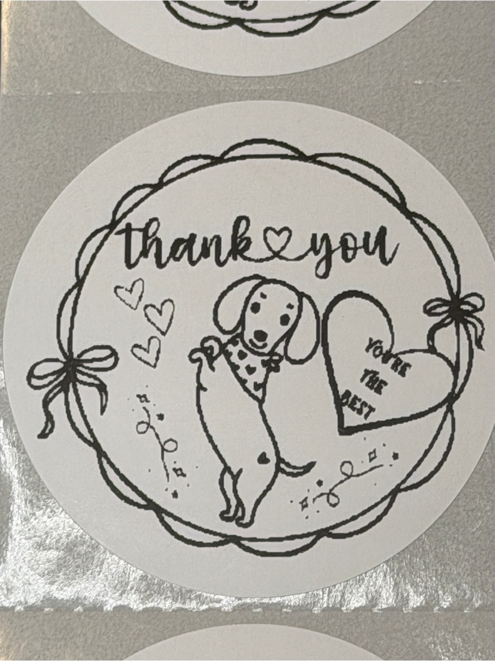 Thank You Dachshund Sticker 2” Round 200 Pack Small Business Packaging Cute - Picture 9 of 10